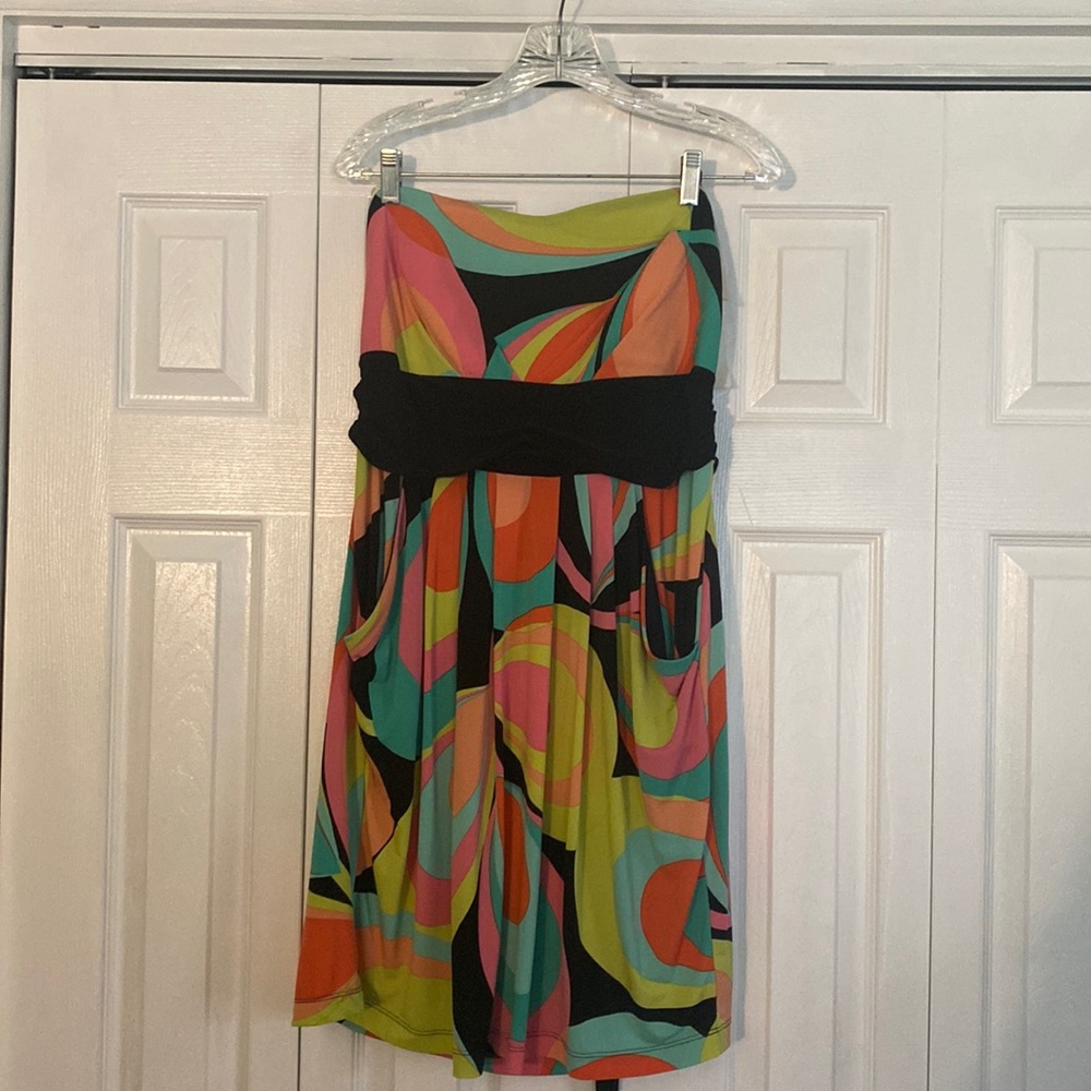 Fun Strapless Multi Colored Dress Size 2X New With Tags!